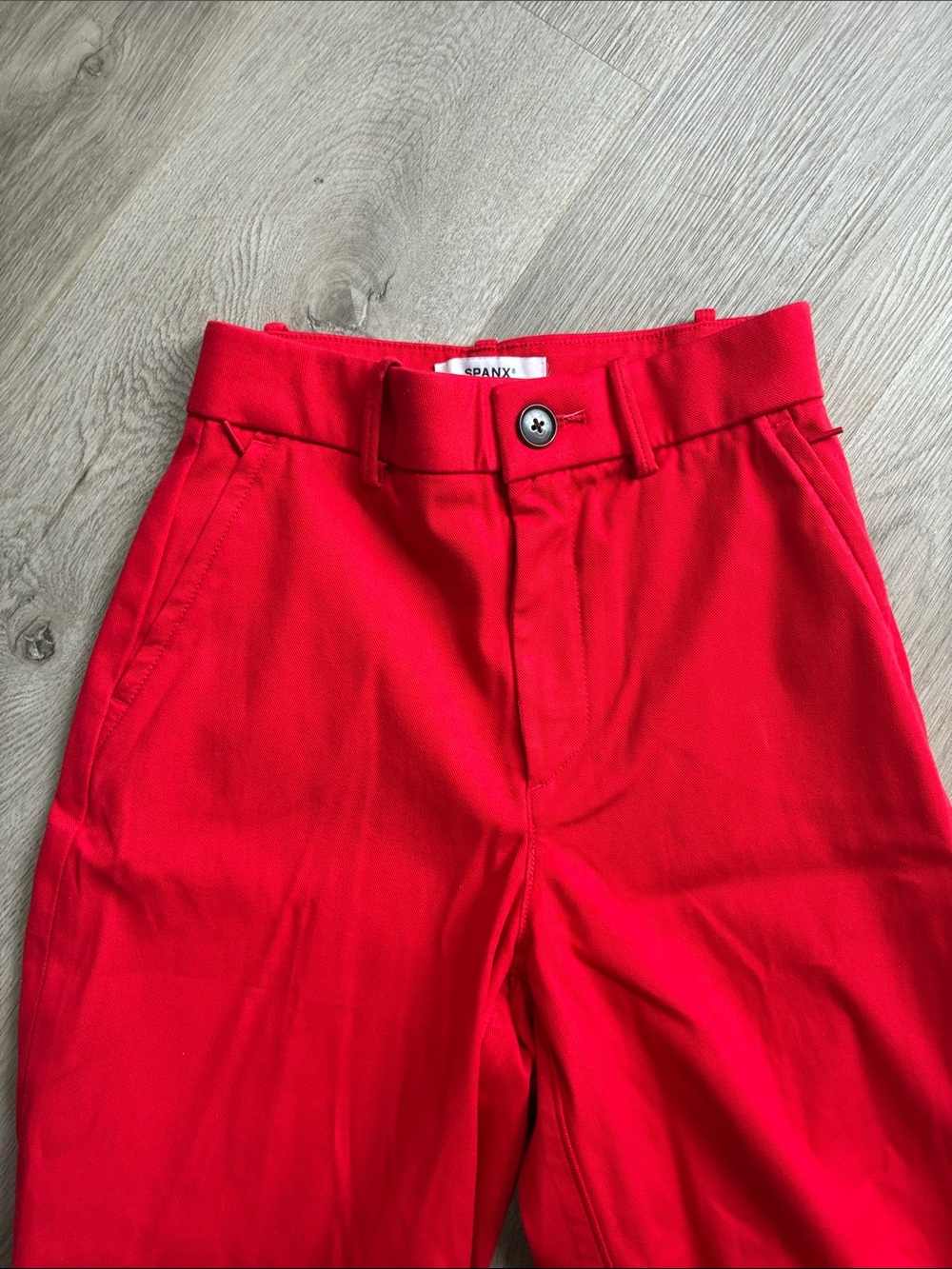 NWOT SPANX Bright Red Wide Leg High Rise Trousers - Picture 3 of 6